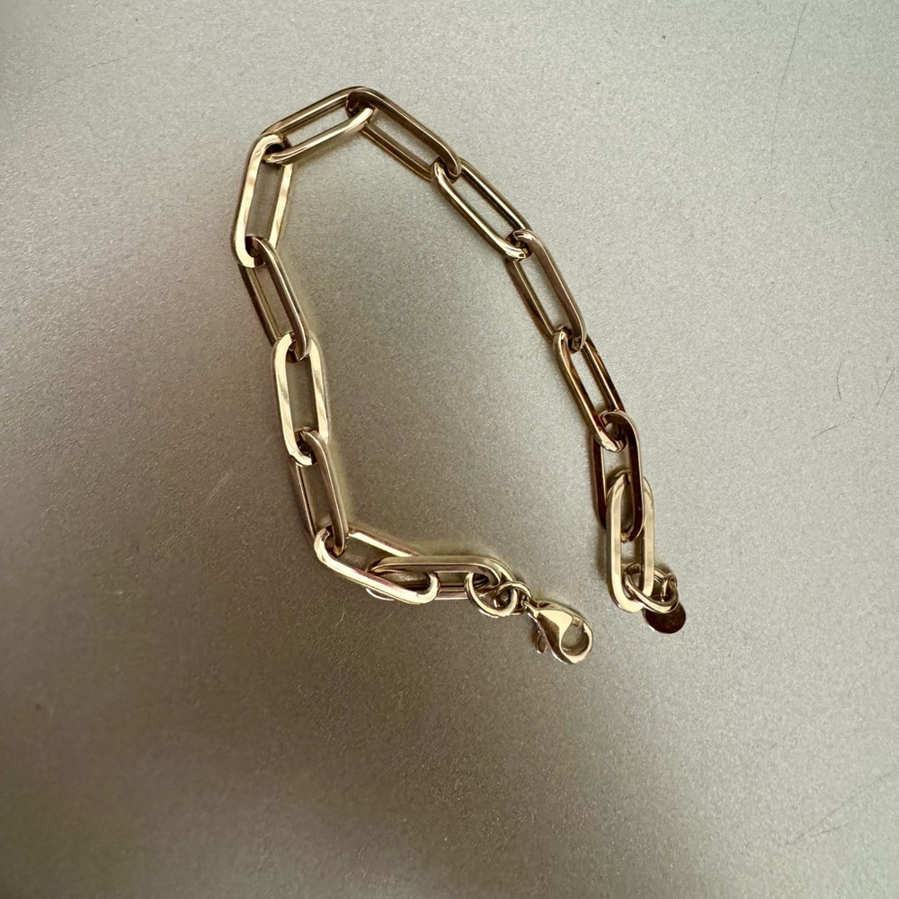 14k Gold Paperclip Bracelet